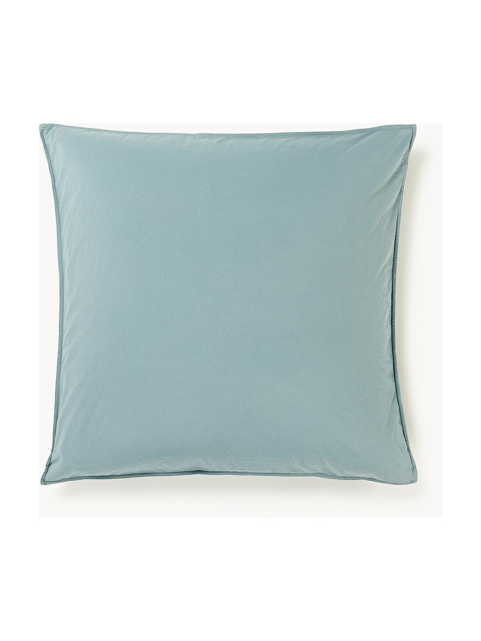 Taie d'oreiller en percale de coton Debbie, Bleu pétrole, larg. 50 x long. 70 cm