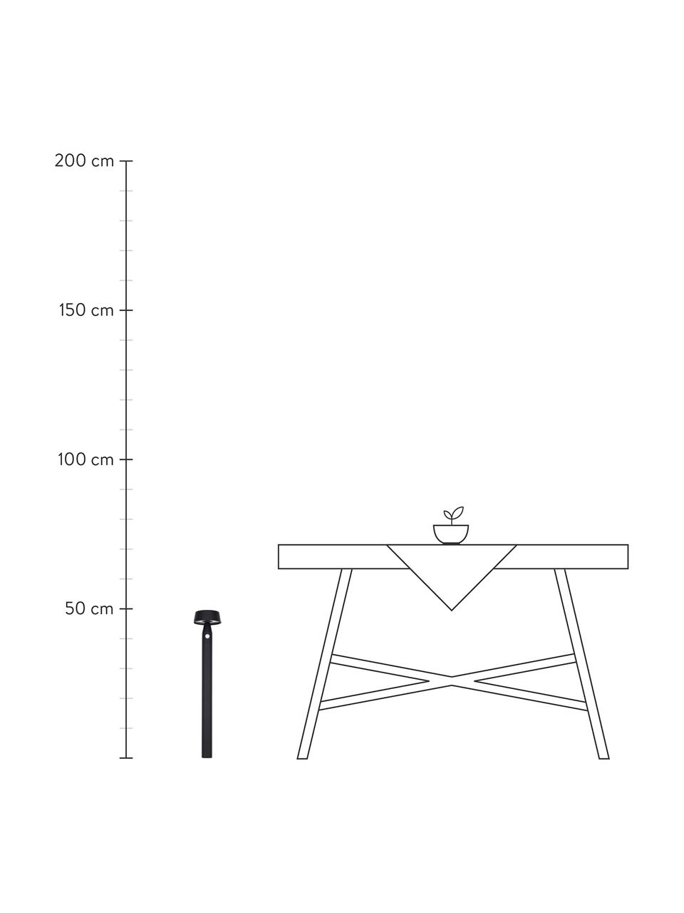 Lampada sentiero solare con sensore di movimento Nama, Paralume: materiale sintetico, Base della lampada: acciaio rivestito, Nero, Ø 17 x Alt. 90 cm