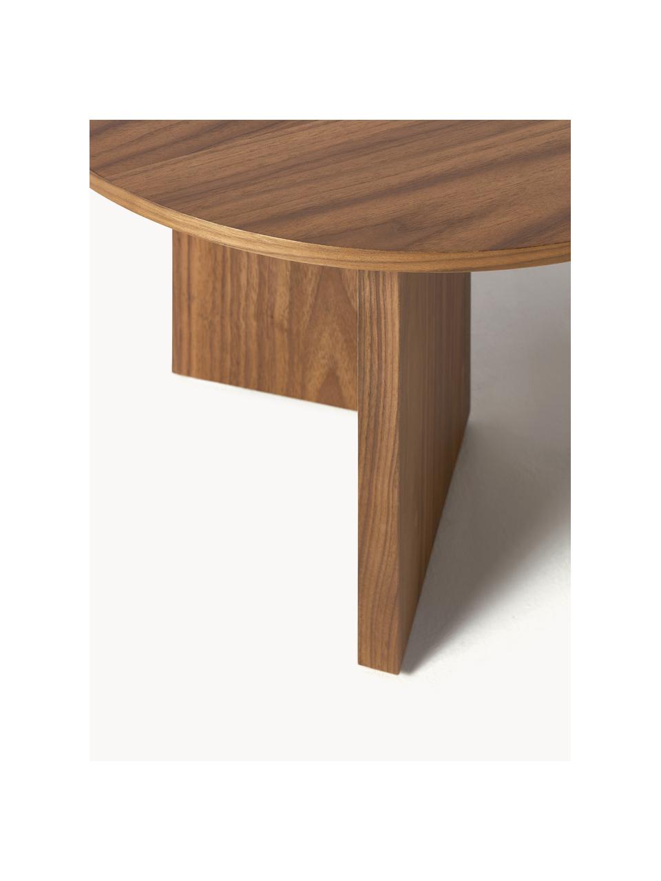 Oválny konferenčný stolík z dreva Toni, MDF-doska strednej hustoty s dyhou z orechového dreva, lakované

Tento produkt je vyrobený z trvalo udržateľného dreva s certifikátom FSC®., Orechové drevo, Š 100 x D 55 cm