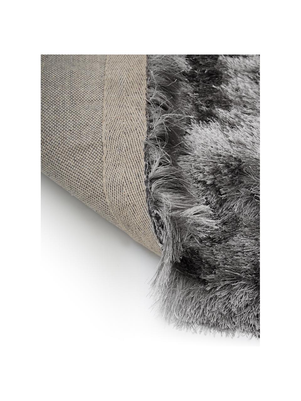 Glänzender Hochflor-Läufer Jimmy, Flor: 100% Polyester, Dunkelgrau, B 80 x L 250 cm