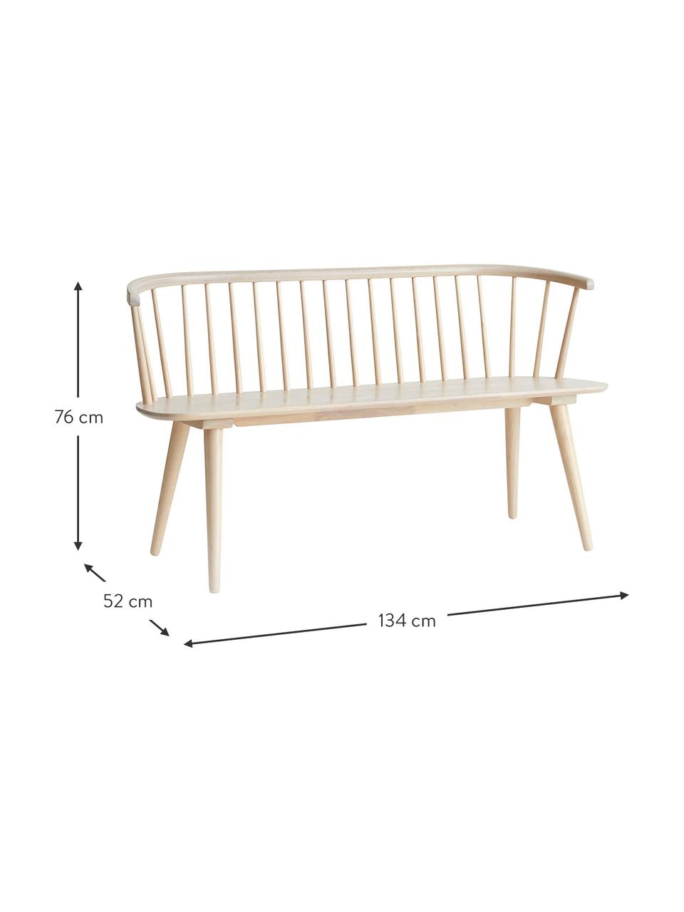 Sitzbank Jolina aus Gummibaumholz, Massives Gummibaumholz, Gummibaumholz, B 134 x H 76 cm