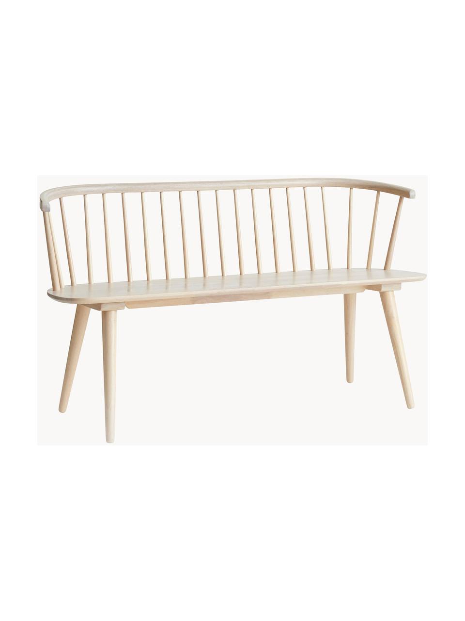 Banc en bois d'hévéa Jolina, Bois d'hévéa massif, Bois d'hévéa, larg. 134 x haut. 76 cm