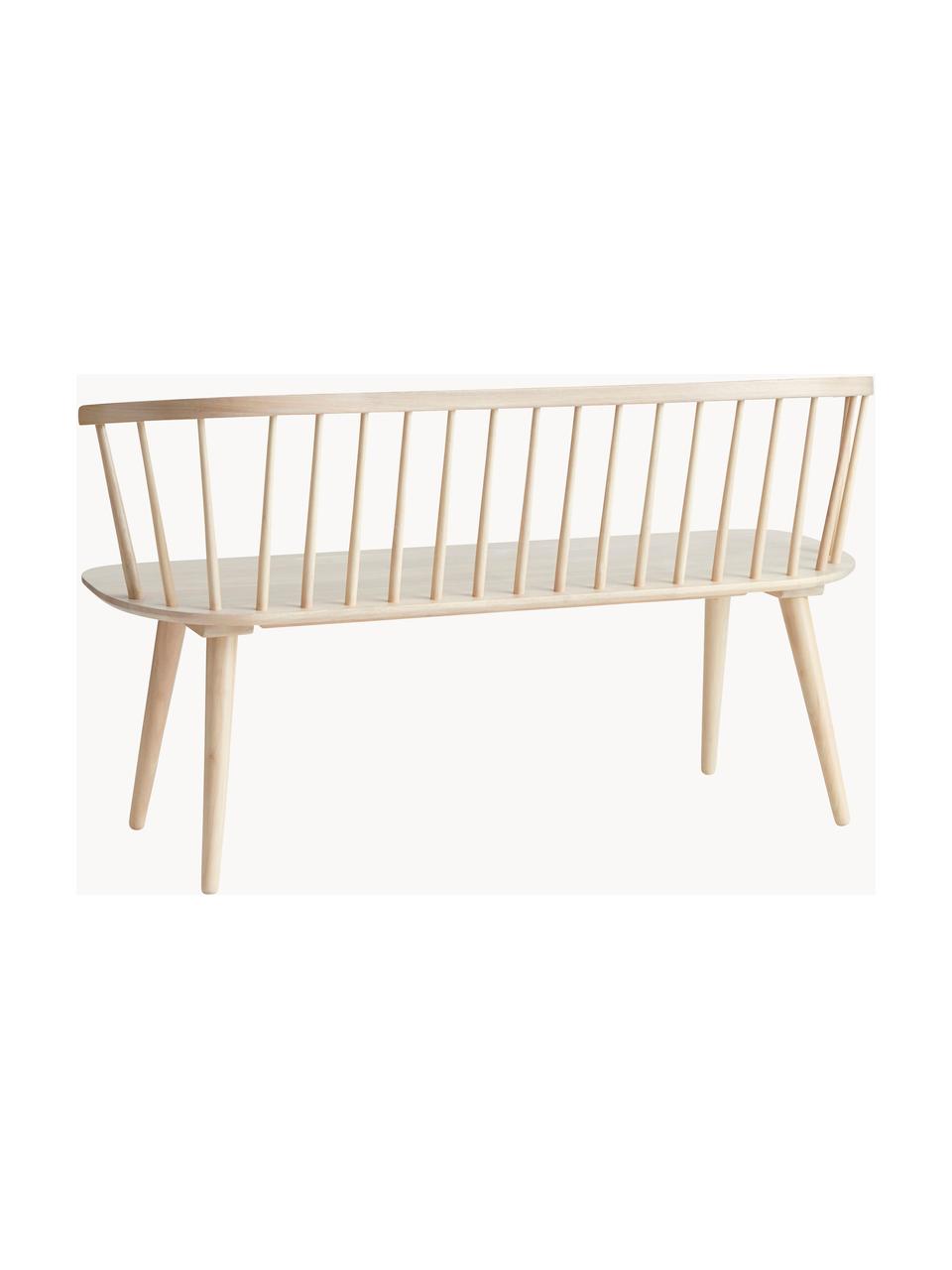 Banc en bois d'hévéa Jolina, Bois d'hévéa massif, Bois d'hévéa, larg. 134 x haut. 76 cm