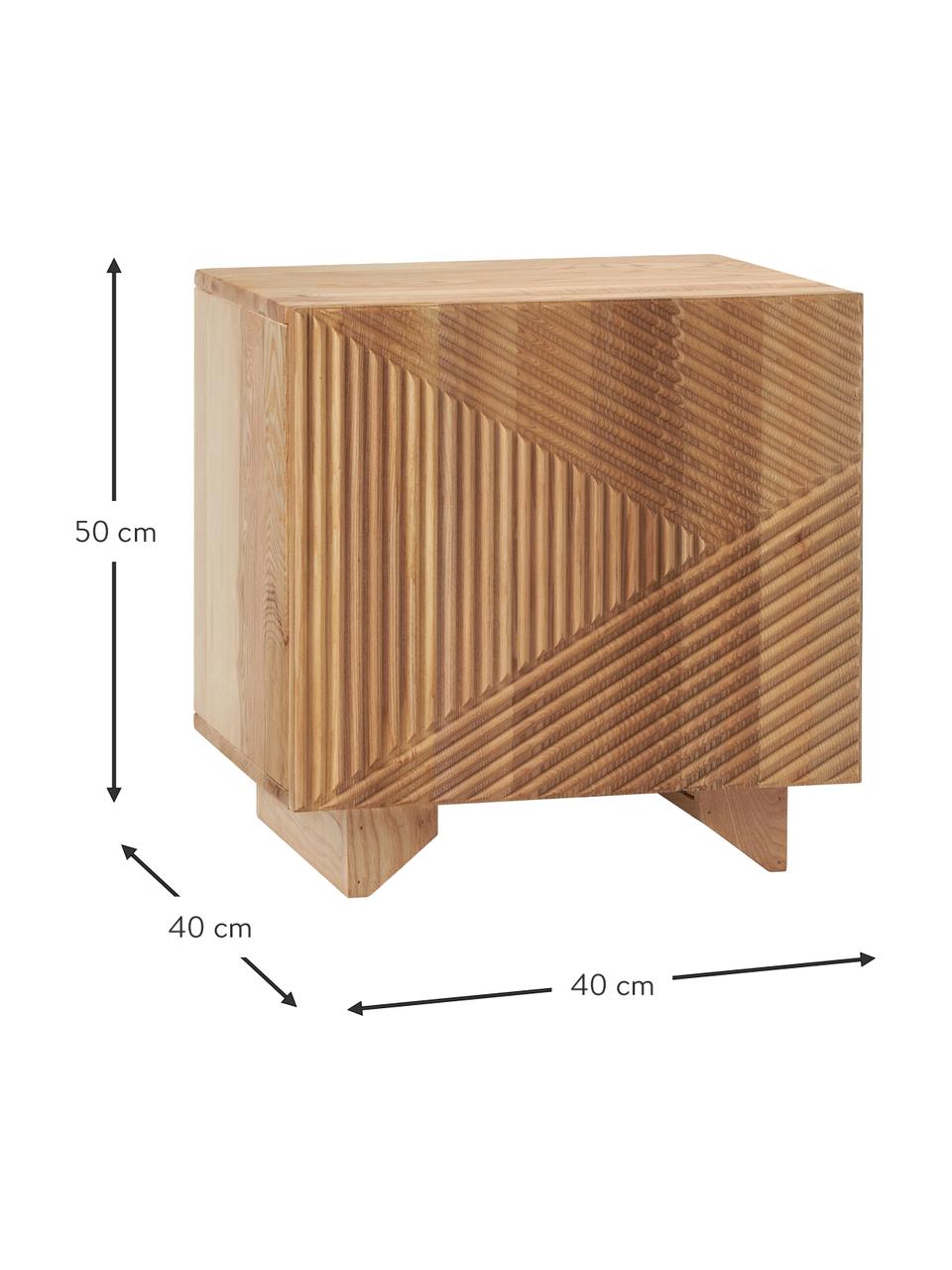 Nočný stolík Louis, Masívne jaseňové drevo, lakované, Drevo, Š 40 x V 50 cm