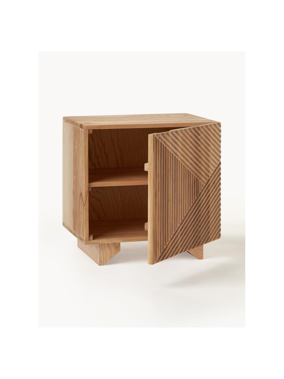 Nočný stolík z jaseňového dreva Louis, Masívne jaseňové drevo, lakované, Jaseňové drevo, Š 50 x V 50 cm