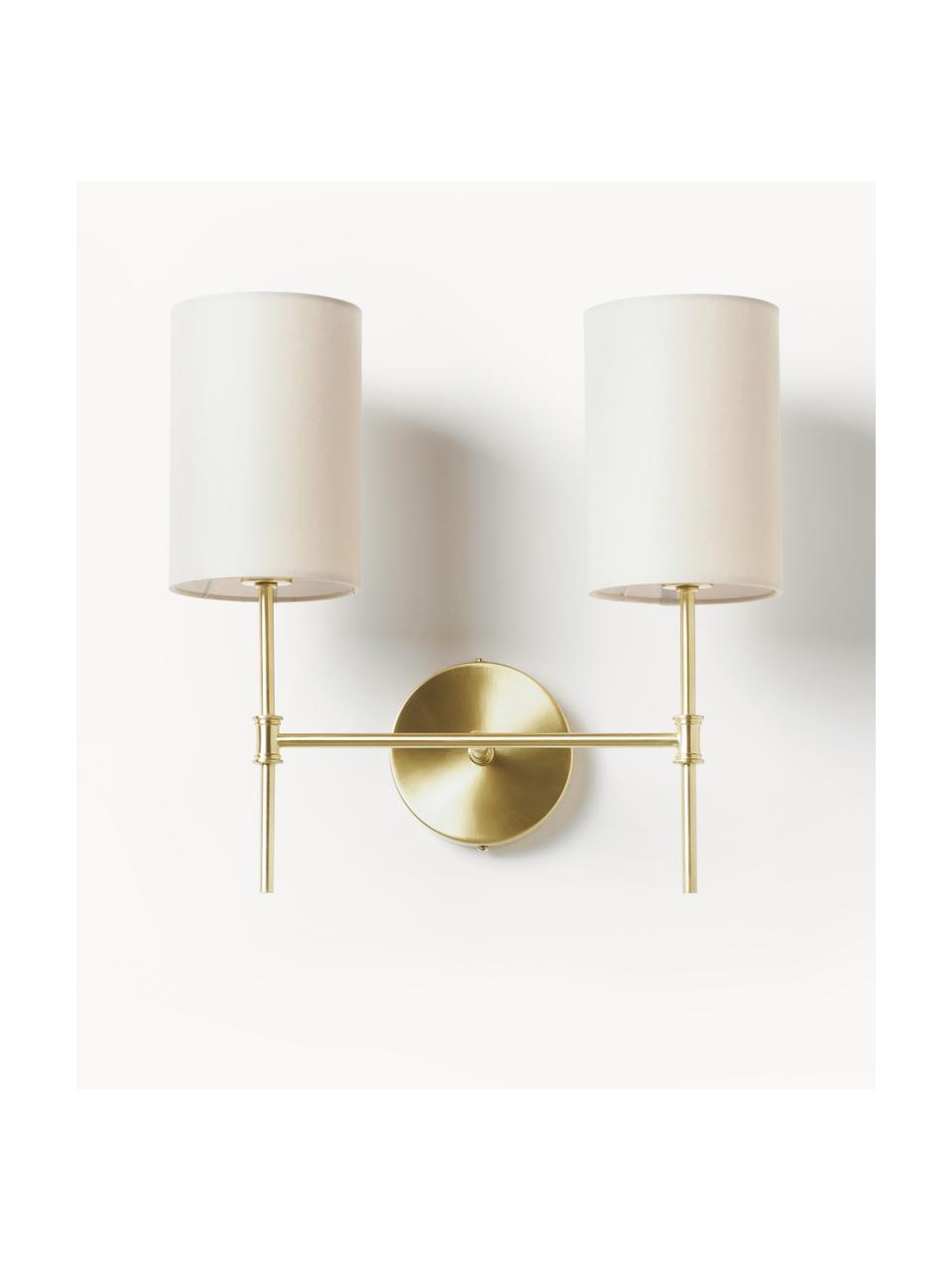Aplique doble Kelsea, Pantalla: tejido (20% algodón, 80% , Anclaje: metal, Off White, latón, An 38 x Al 36 cm