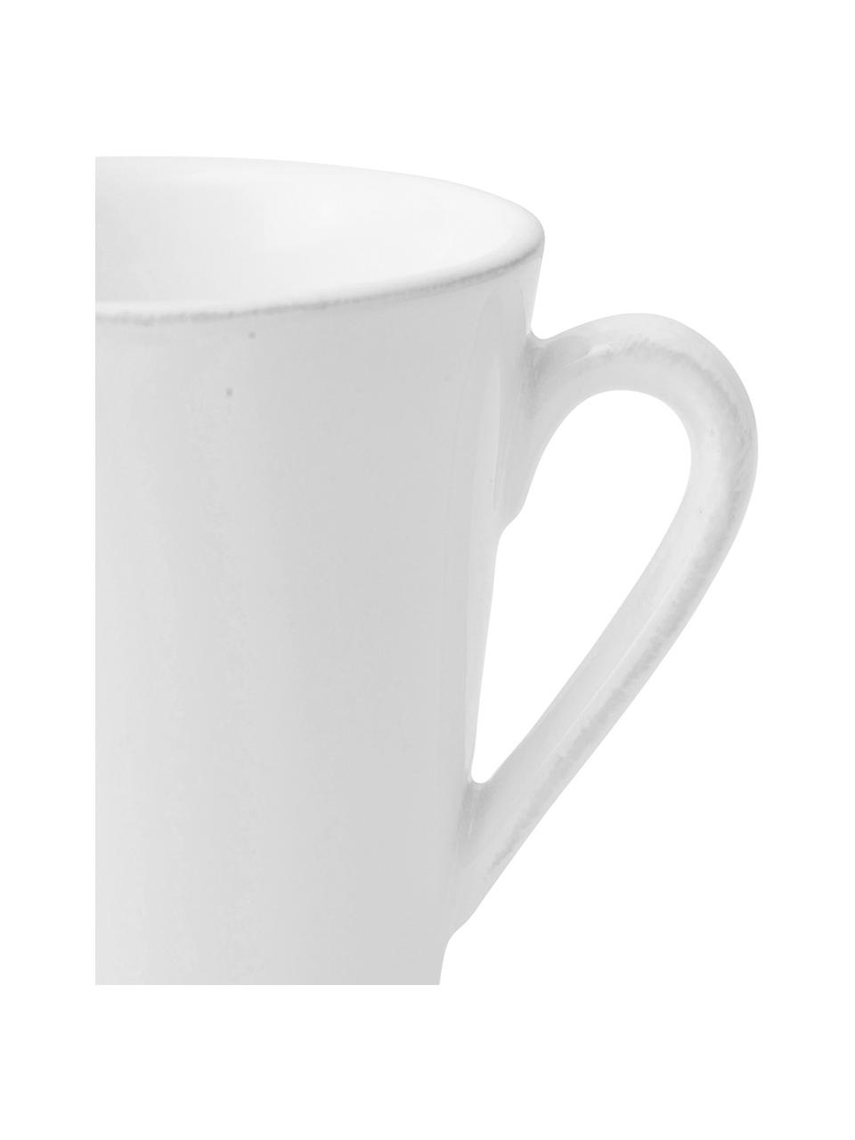 Tazas de café Constance, 2 uds., estilo rústico, Gres, Blanco, Ø 9 x Al 10 cm, 250 ml