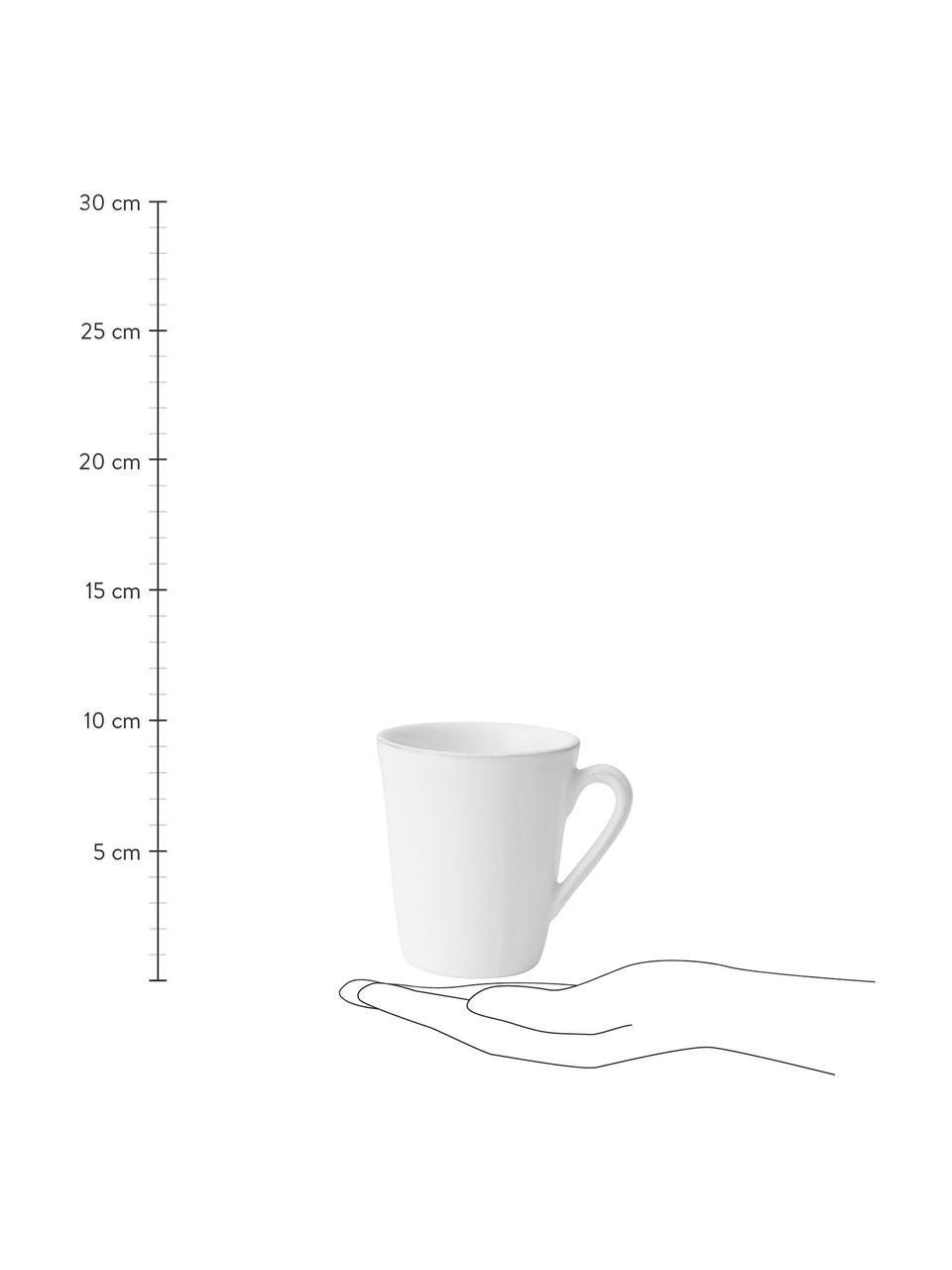Tazas de café Constance, 2 uds., estilo rústico, Gres, Blanco, Ø 9 x Al 10 cm, 250 ml