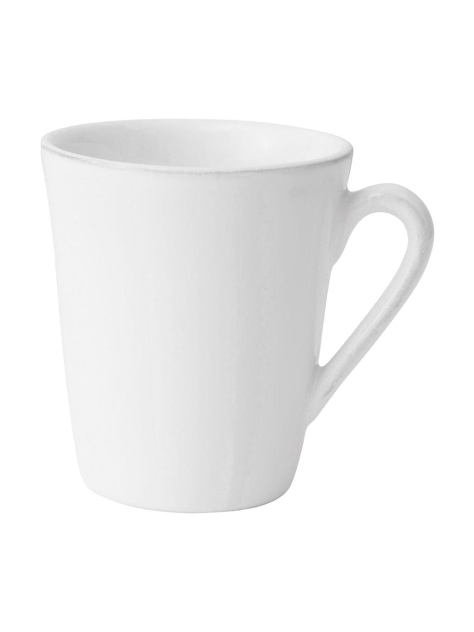 Tazas de café Constance, 2 uds., estilo rústico, Gres, Blanco, Ø 9 x Al 10 cm, 250 ml