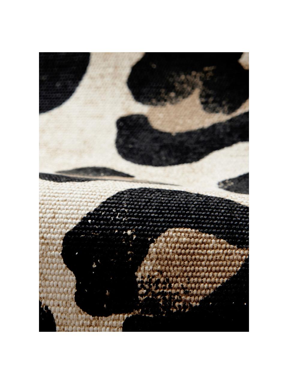 Runner in cotone con stampa leopardata Jill, Cotone, Beige, nero, Larg. 40 x Lung. 140 cm