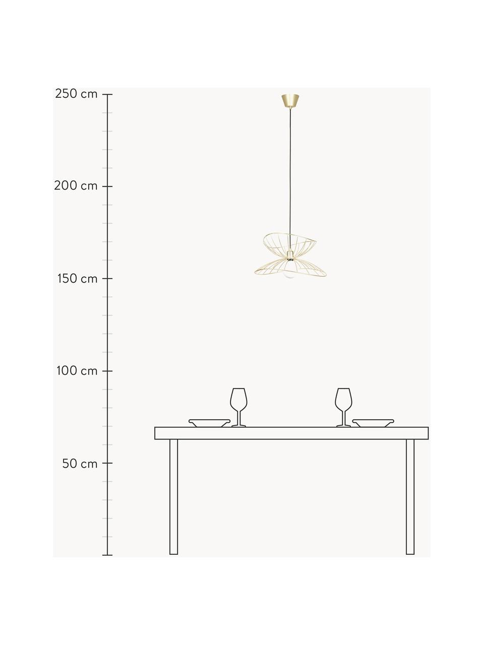 Design Pendelleuchte Ray, Lampenschirm: Metall, vermessingt und g, Baldachin: Metall, lackiert, Goldfarben, Ø 45 x H 24 cm