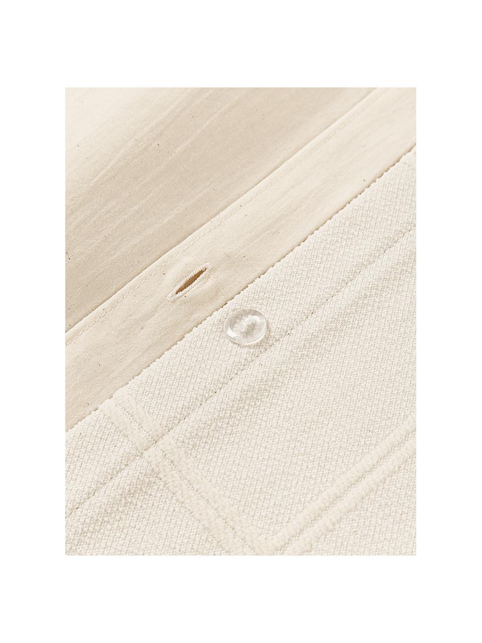 Bettdeckenbezug Vivienne mit getuftetem Karo-Muster, Vorderseite: Off White
Rückseite: Cremeweiß, B 200 x L 200 cm