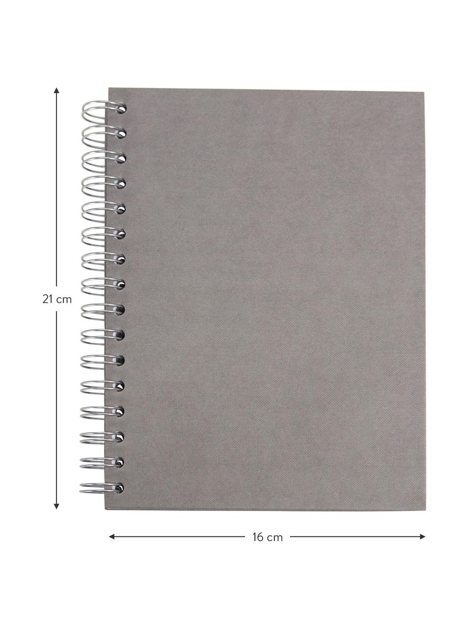 Carnet de notes Bürli, Beige, couleur argentée, larg. 16 x haut. 21 cm