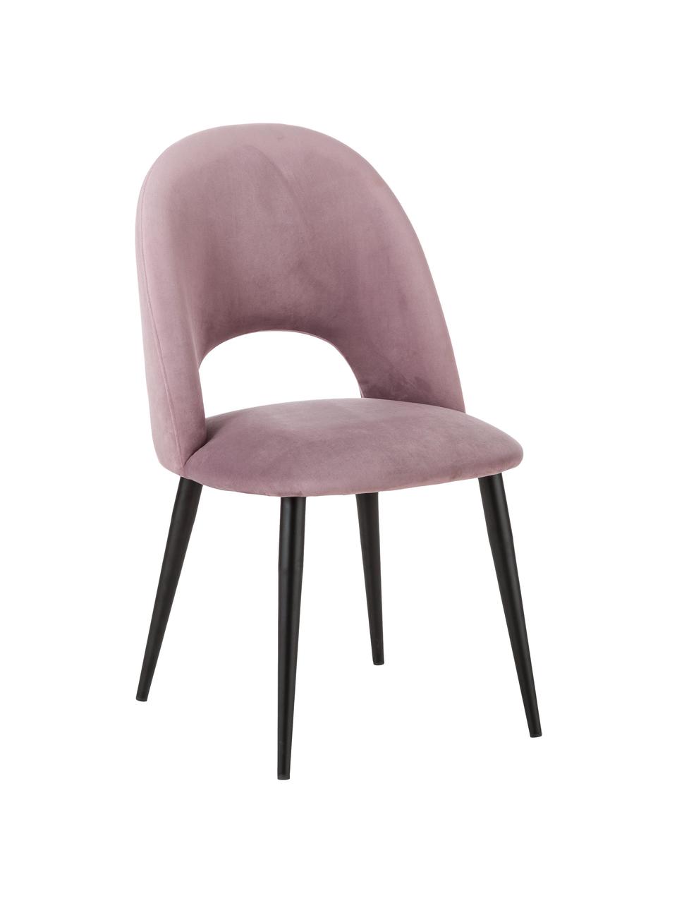 Chaise rembourrée velours rose Rachel, Velours mauve, larg. 53 x prof. 57 cm