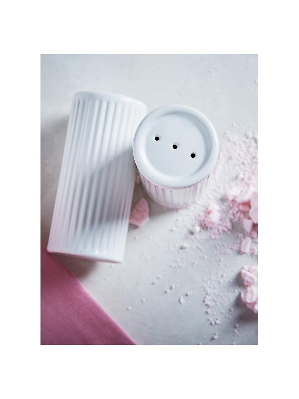 Set saliera e pepiera Groove 2 pz, Gres, Bianco, Ø 4 x Alt. 9 cm