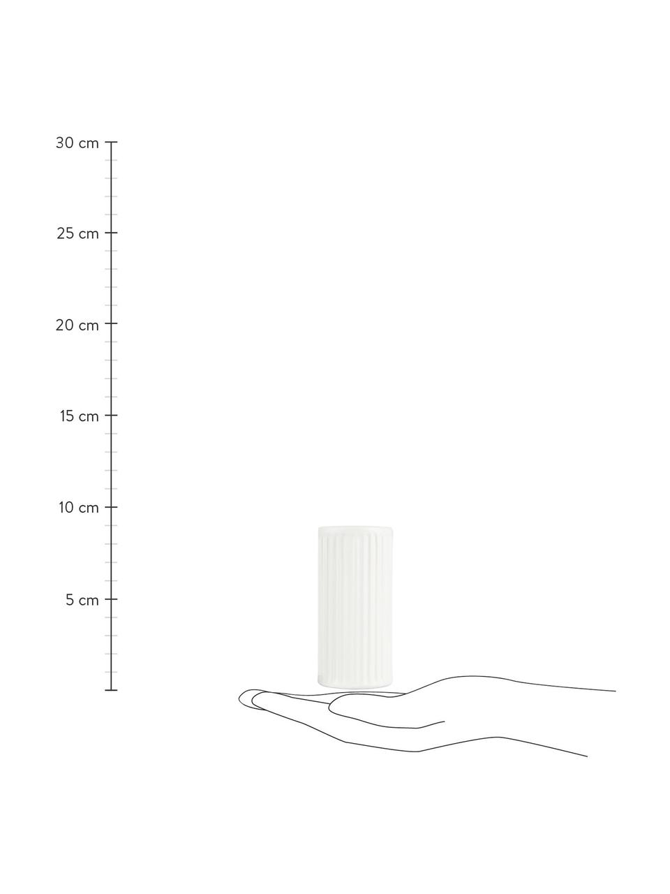 Weiße Salz- und Pfefferstreuer Groove mit Rillenstruktur, 2er-Set, Steingut, Weiß, Ø 4 x H 9 cm