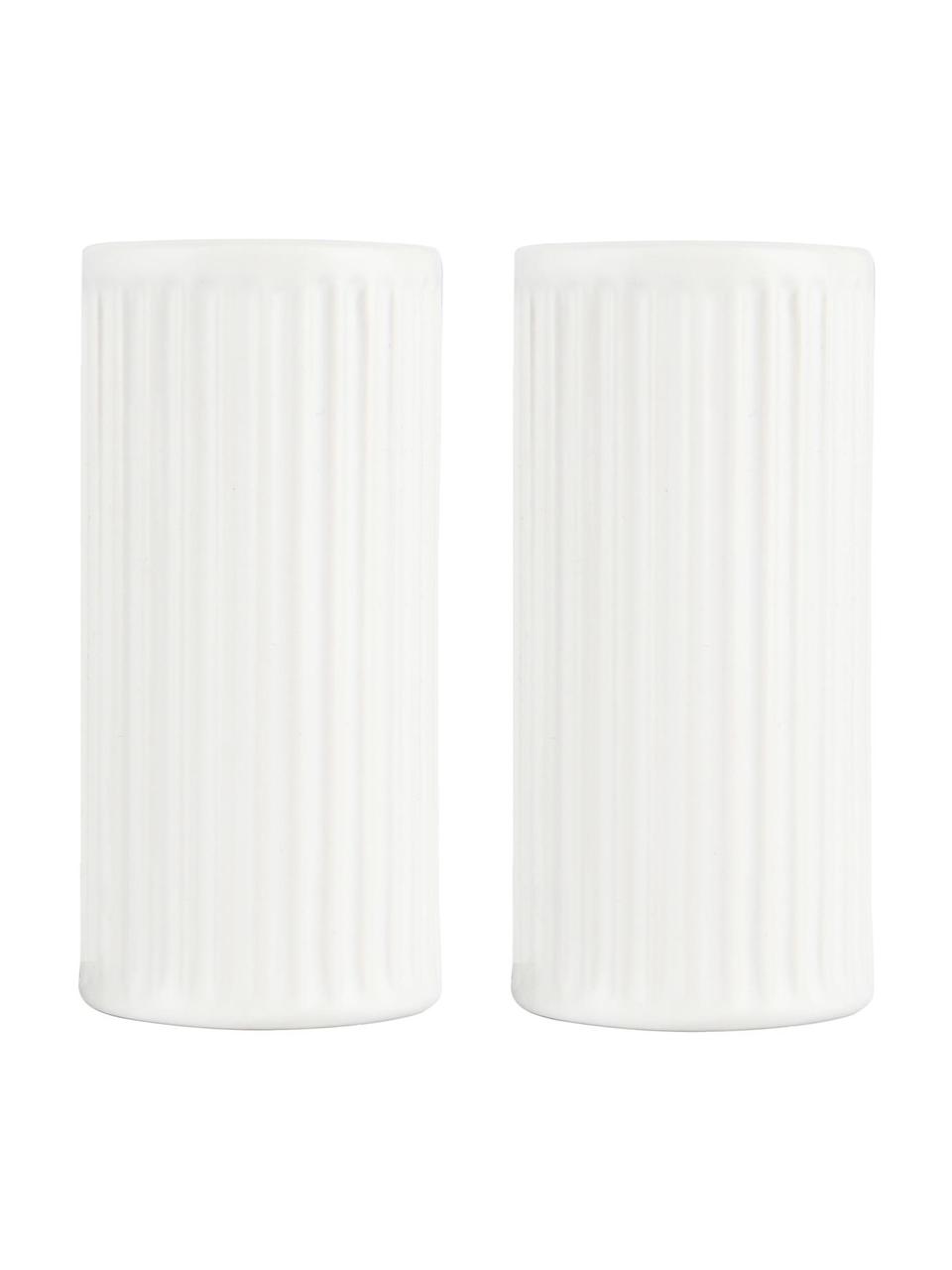 Set saliera e pepiera Groove 2 pz, Gres, Bianco, Ø 4 x Alt. 9 cm
