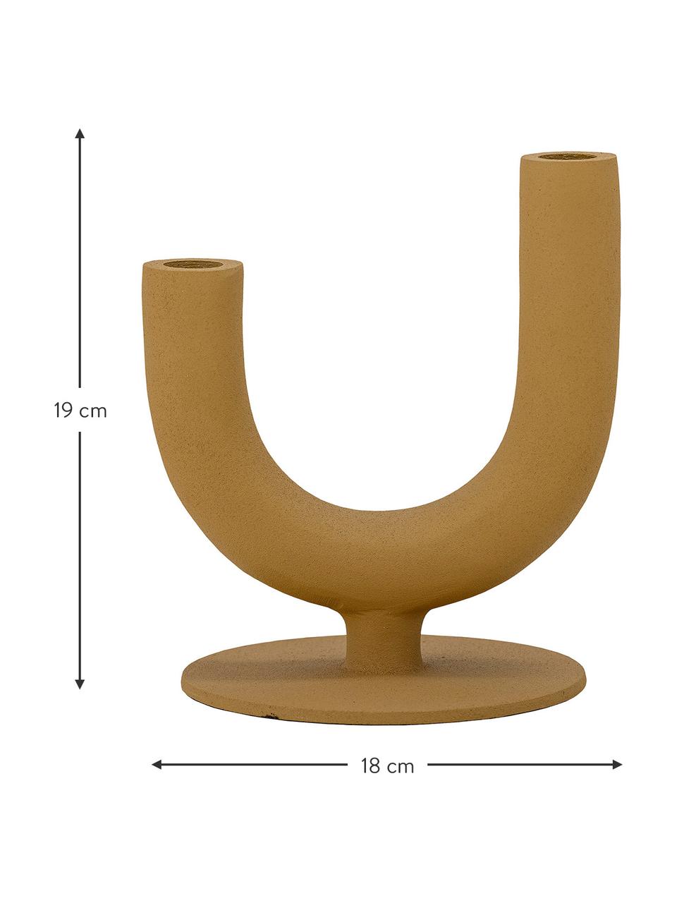 Kerzenhalter Deena in Senfgelb, Aluminum, beschichtet, Senfgelb, Ø 18 x H 19 cm