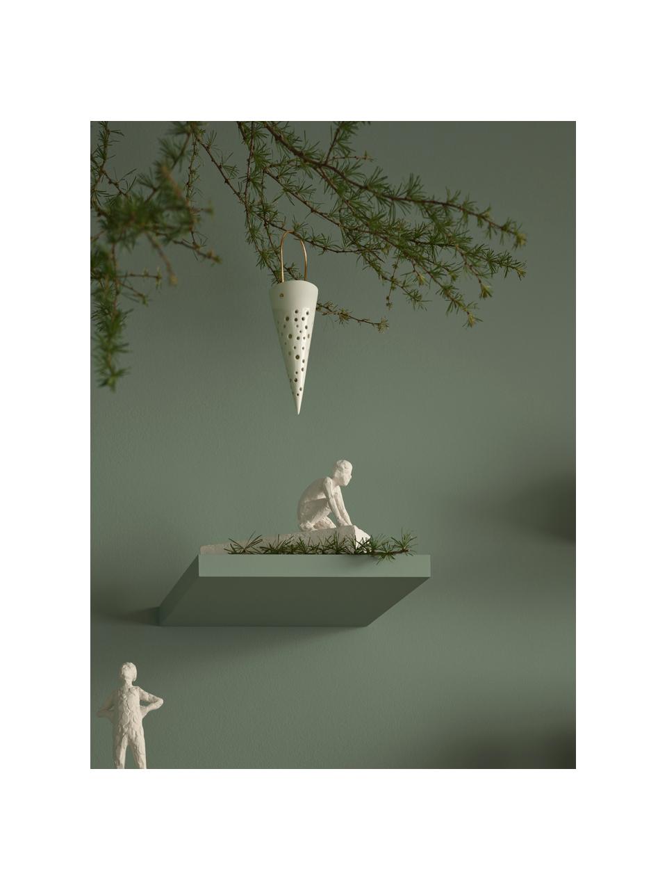 Ručně vyrobená vánoční ozdoba z porcelánu Fine Bone China Nobili, Porcelán Fine Bone China, Bílá, Ø 5 cm, V 16 cm