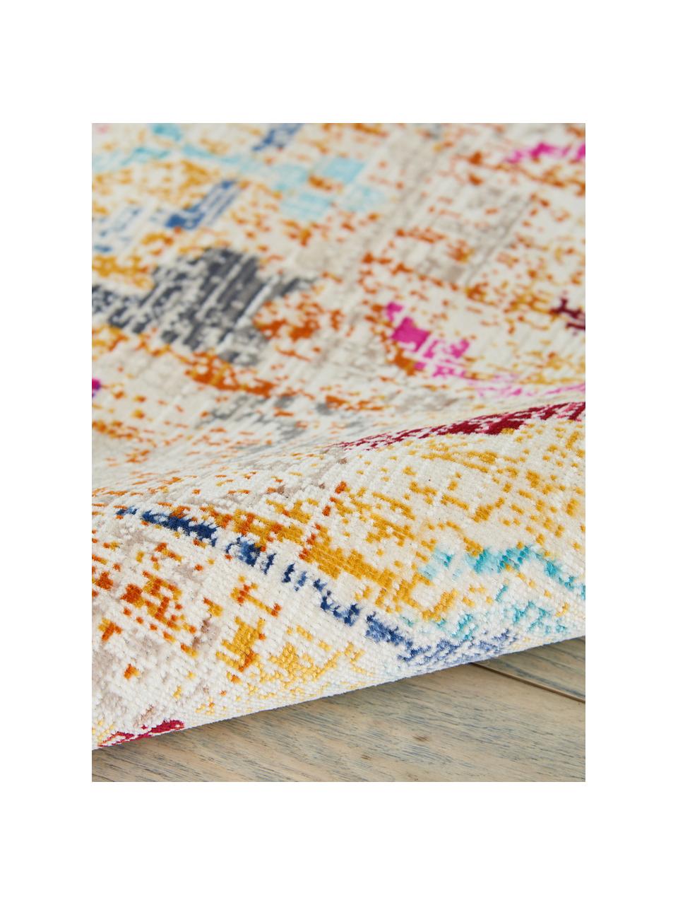 Tappeto a pelo corto con ornamenti Kashan Vintage, Retro: lattice, Multicolore, Larg. 230 x Lung. 300 cm (taglia L)