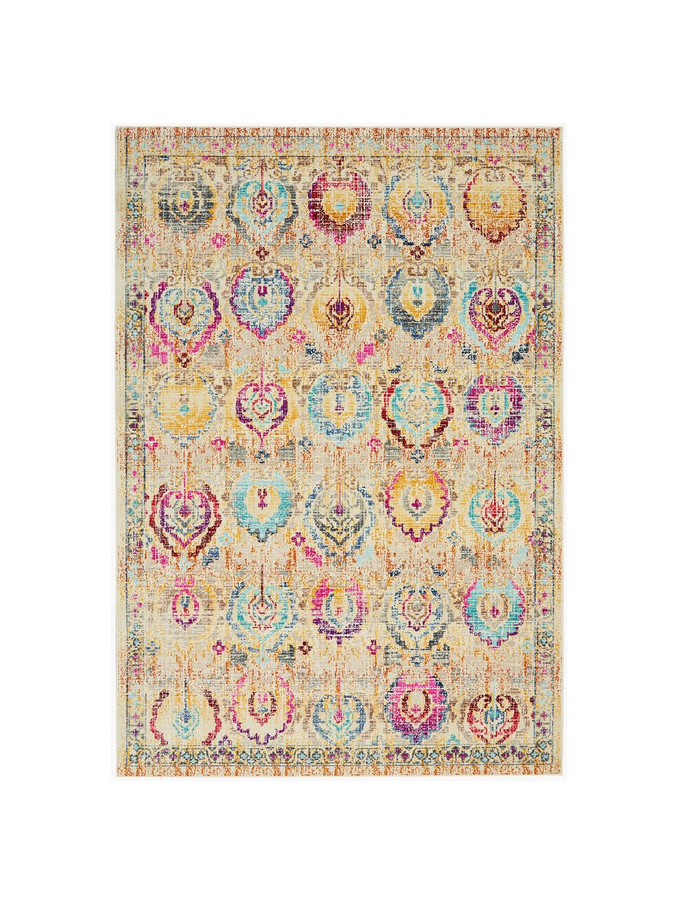 Tapis Fin à Poils Ras Antidérapant Beige Koho Vintage - 185x275cm