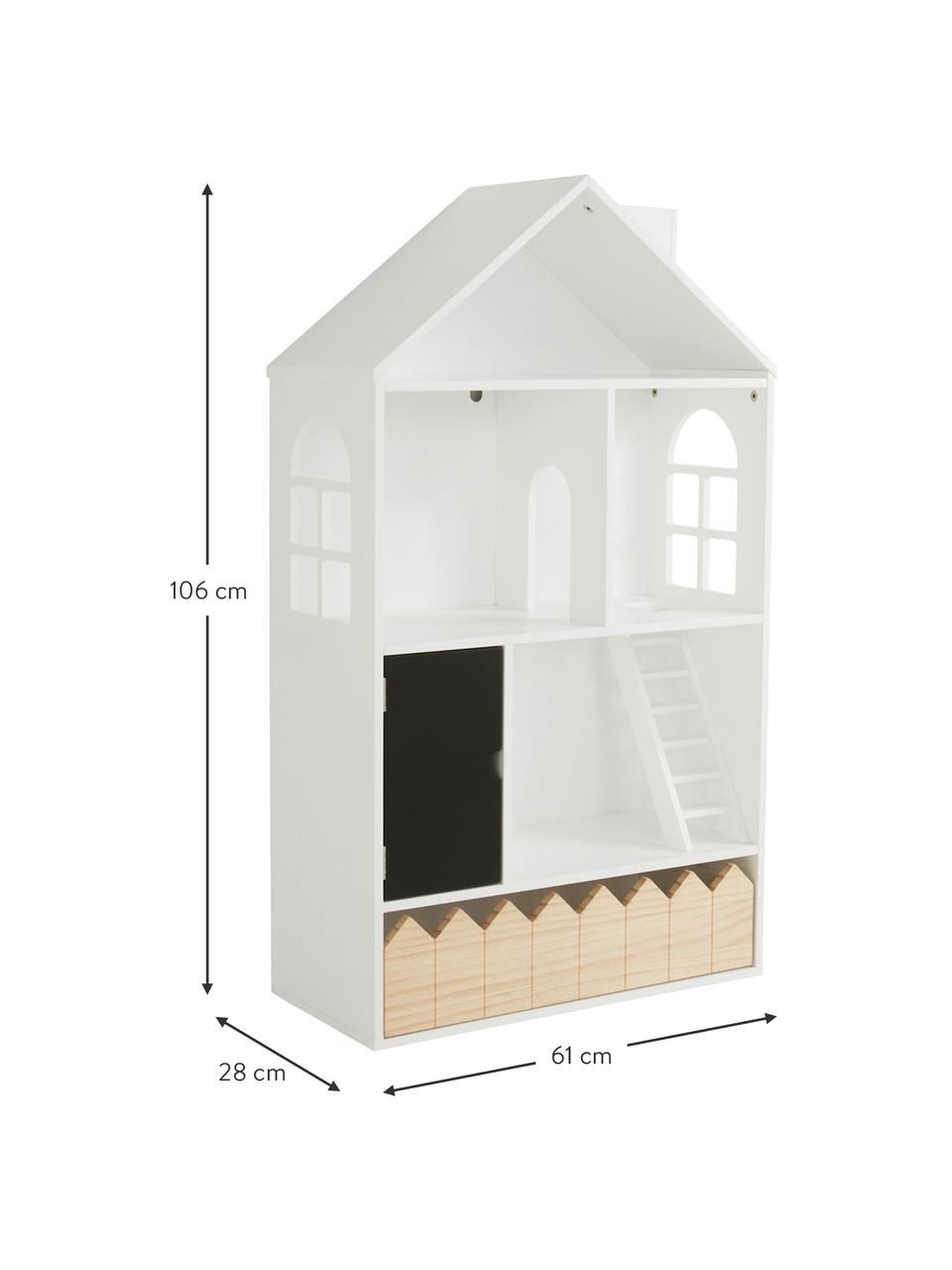 Casa delle bambole Mi Casa Su Casa, Legno di pino, pannello di fibra a media densità (MDF), Bianco, nero, Larg. 61 x Alt. 106 cm