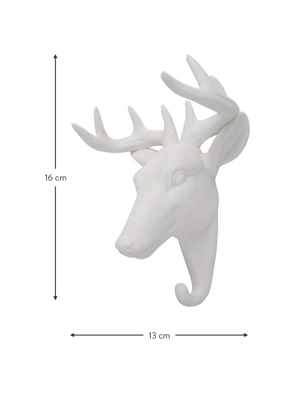 Nástěnný háček z porcelánu Deer, Bílá