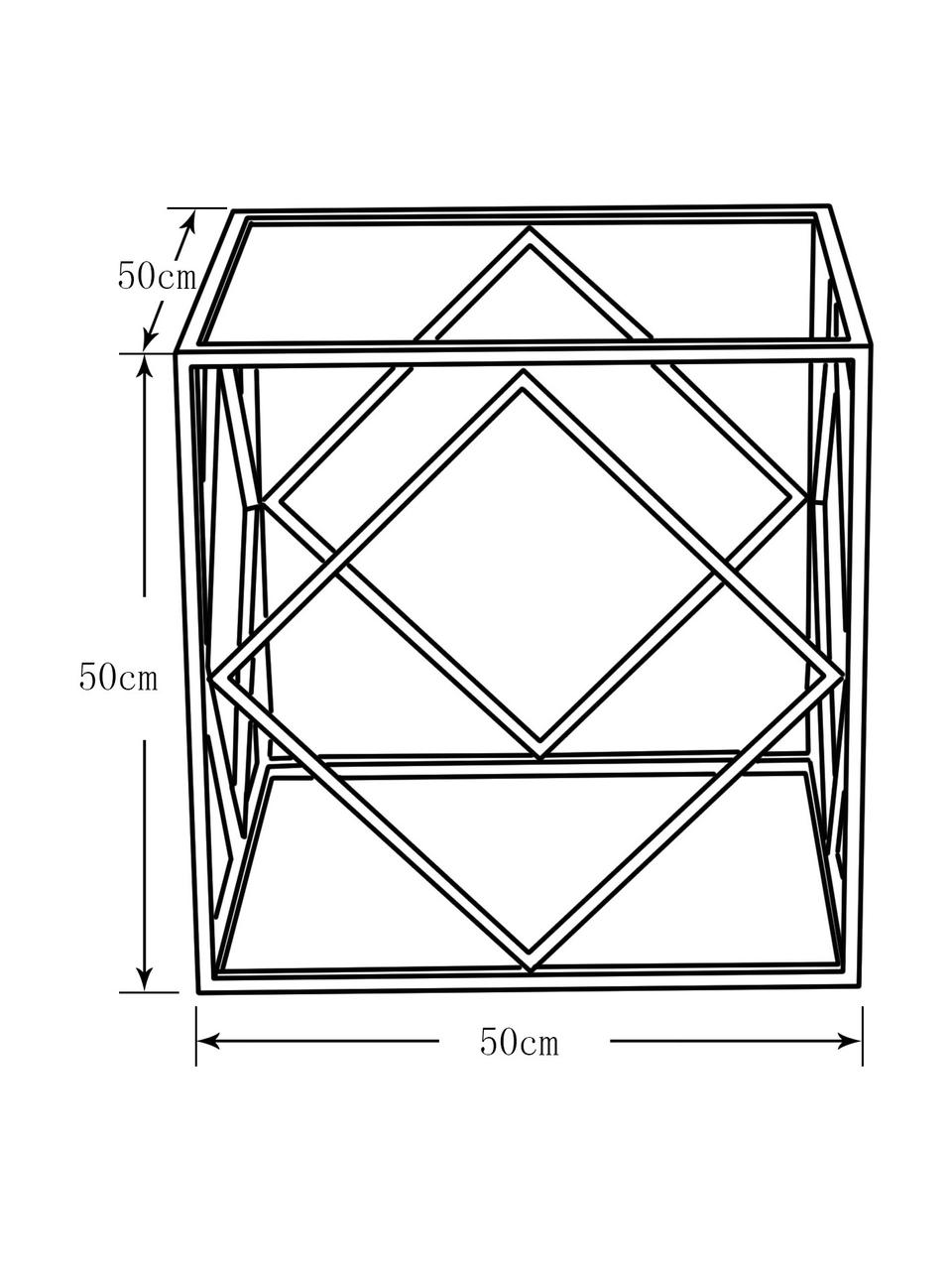 Konferenční stolek Cubo, Zlatá, transparentní, Š 50 cm, H 50 cm