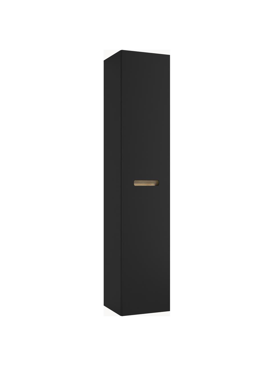 Mueble alto baño Senso, An 35 cm, Aglomerado, MDF, 4 estantes de vidrio, Negro, An 35 x Al 170 cm