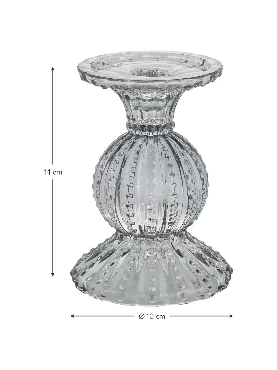 Świecznik szklany Silva, Szklanka, Szary, transparentny, Ø 10 x W 14 cm