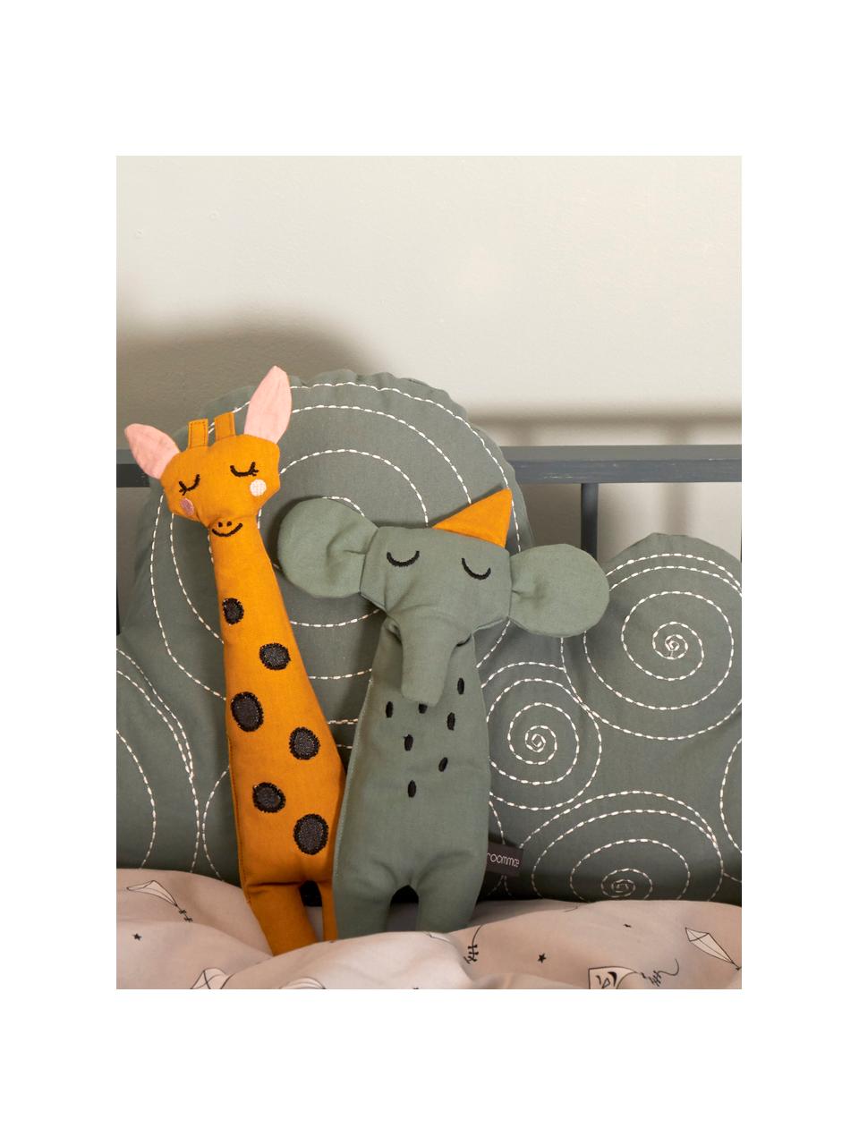 Kuscheltier Elephant aus Baumwolle, Bezug: 100 % Baumwolle, Graugrün, B 8 x H 30 cm