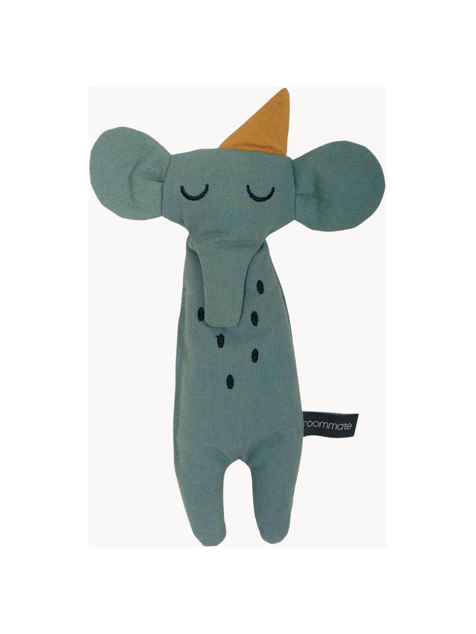 Peluche elefante in cotone Elephant, Rivestimento: 100% cotone, Verde salvia, Larg. 8 x Alt. 30 cm