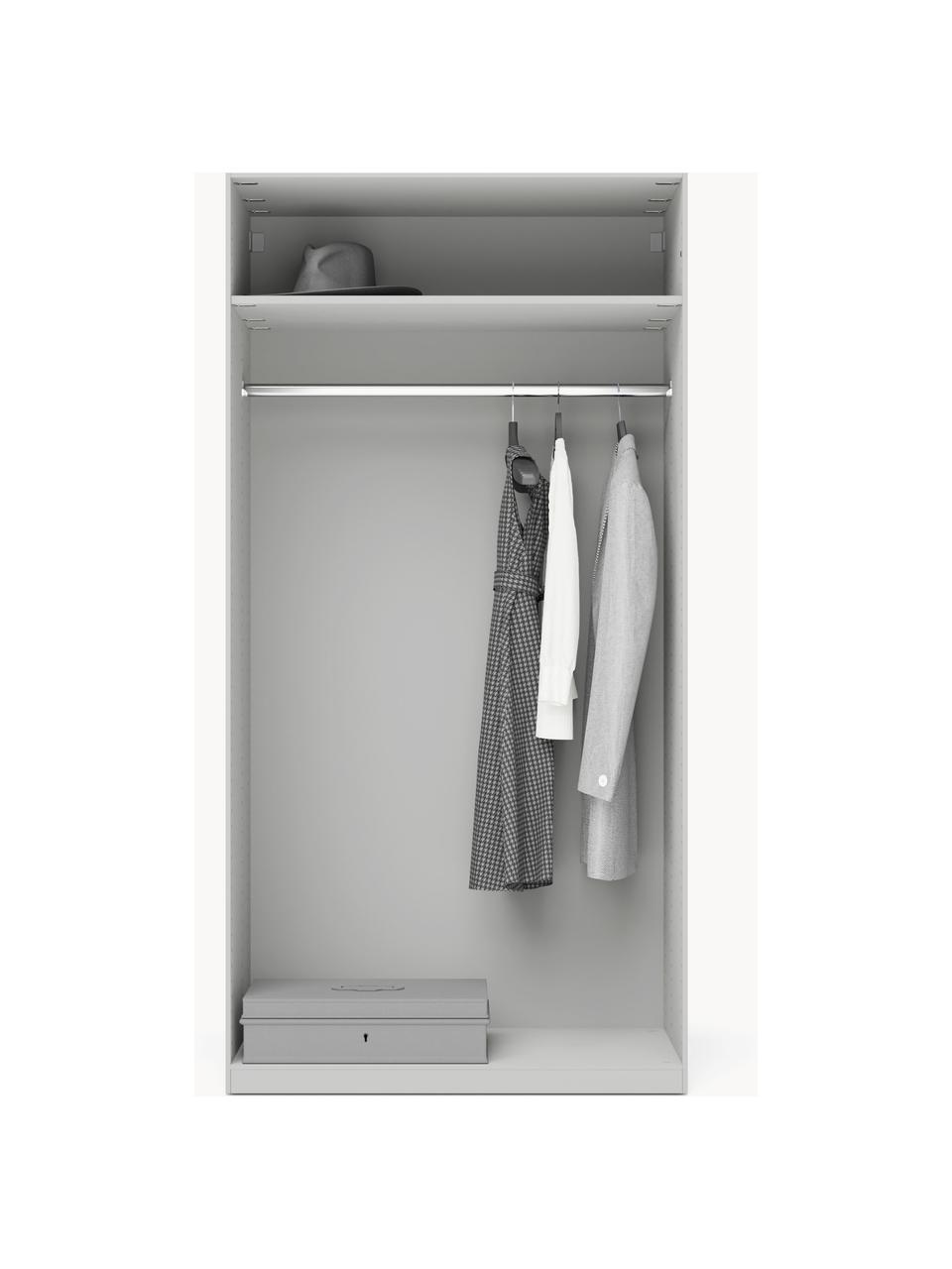 Armario modular Simone, 2 puertas (100 cm), diferentes variantes, Estructura: tablero aglomerado revest, Madera, gris, Interior Basic (An 100 x Al 200 cm)