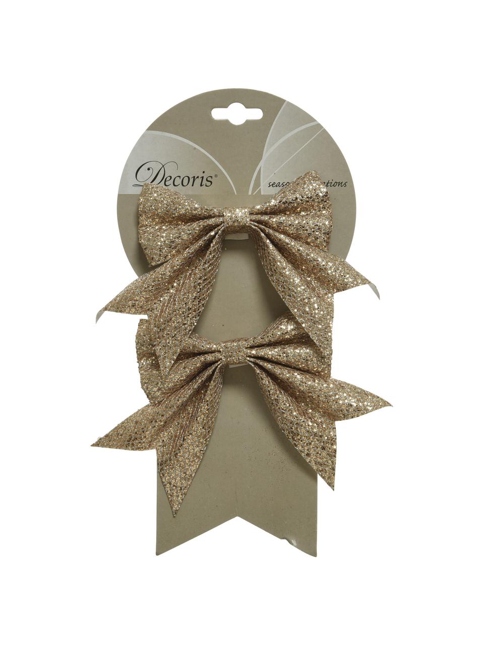 Schleife Glamour, Kunststoff, Goldfarben, B 19 x H 14 cm