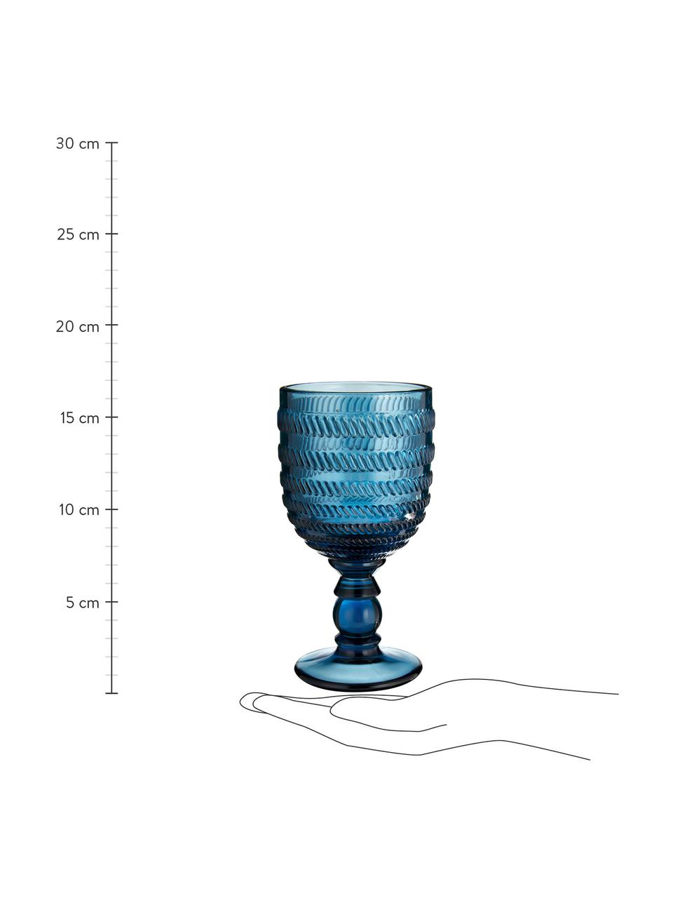 Wijnglazen Geometrie met structuurpatroon, set van 6, Glas, Meerkleurig, transparant, Ø 9 x H 17 cm