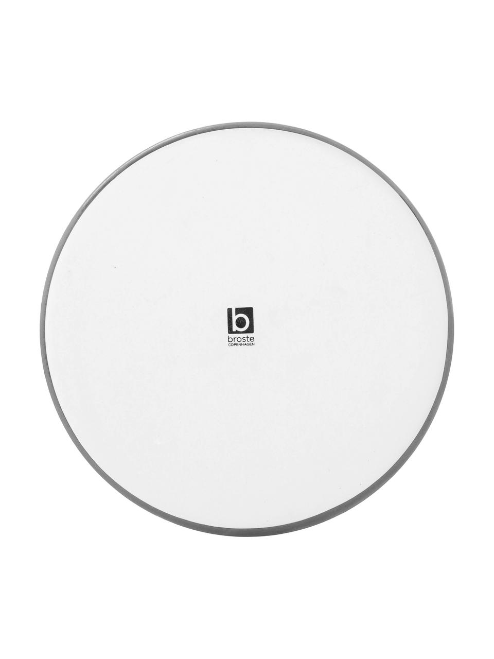 Assiette plate faite main, émail/mat Esrum, 4 pièces, Blanc ivoire, gris-brun, Ø 28 cm