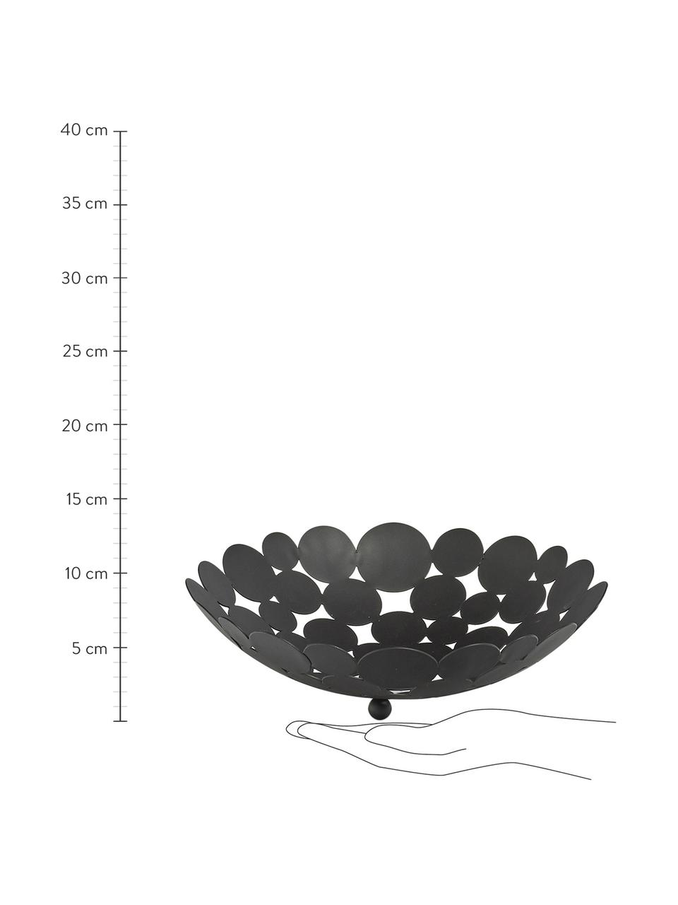 Odkládací miska Drops, Potažený kov, Černá, Ø 29 cm, V 9 cm