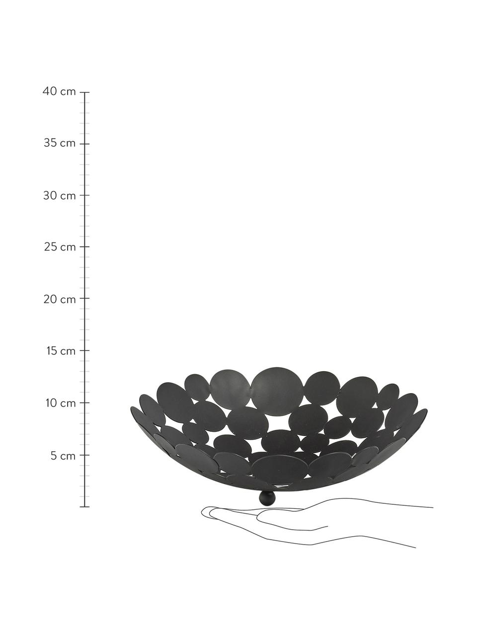 Schwarze Aufbewahrungsschale Drops, Metall, beschichtet, Schwarz, Ø 29 x H 9 cm