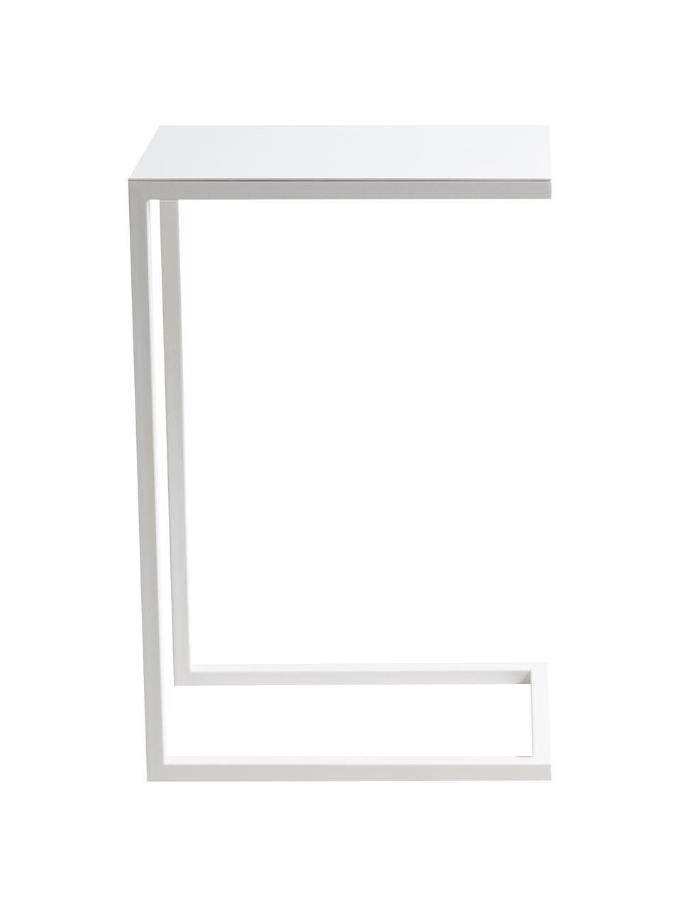 Kovový odkládací stolek Lupe, Potažený kov, Bílá, Š 40 cm, V 60 cm