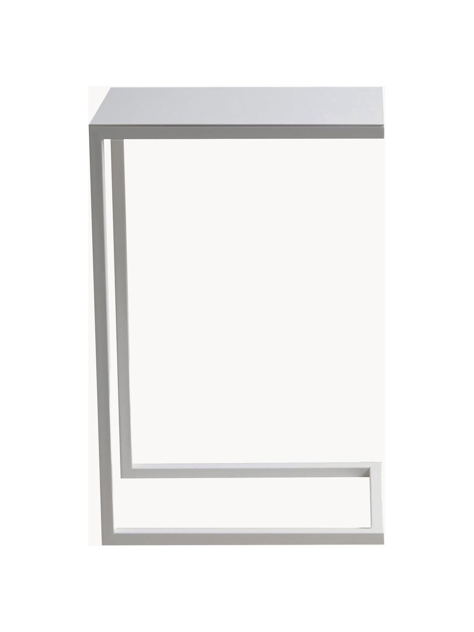 Tavolino in metallo Lupe, Metallo rivestito, Bianco, Larg. 40 x Alt. 60 cm