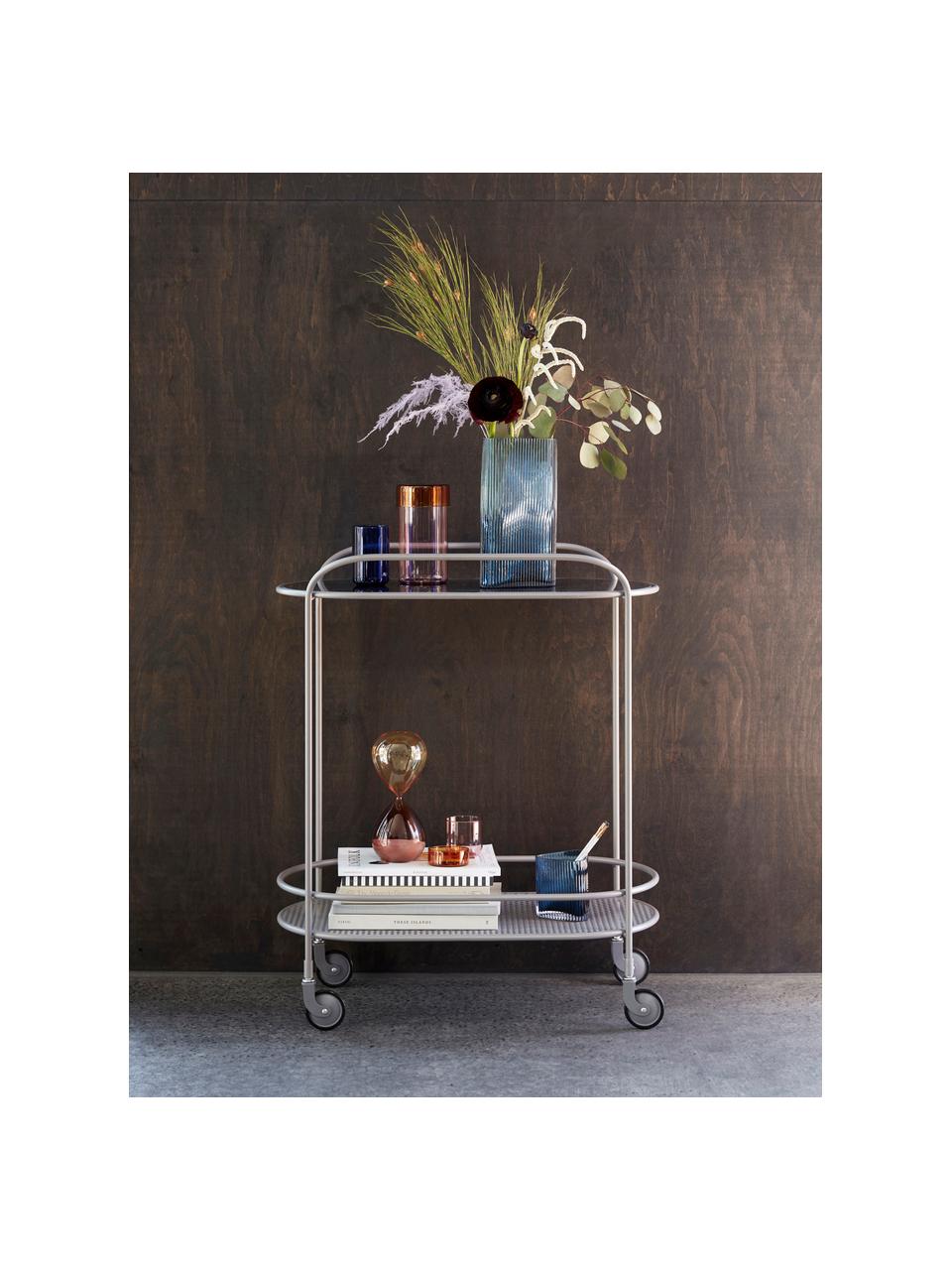 Bar cart Reflect, Gecoat metaal, Zilverkleurig, B 71 x H 86 cm
