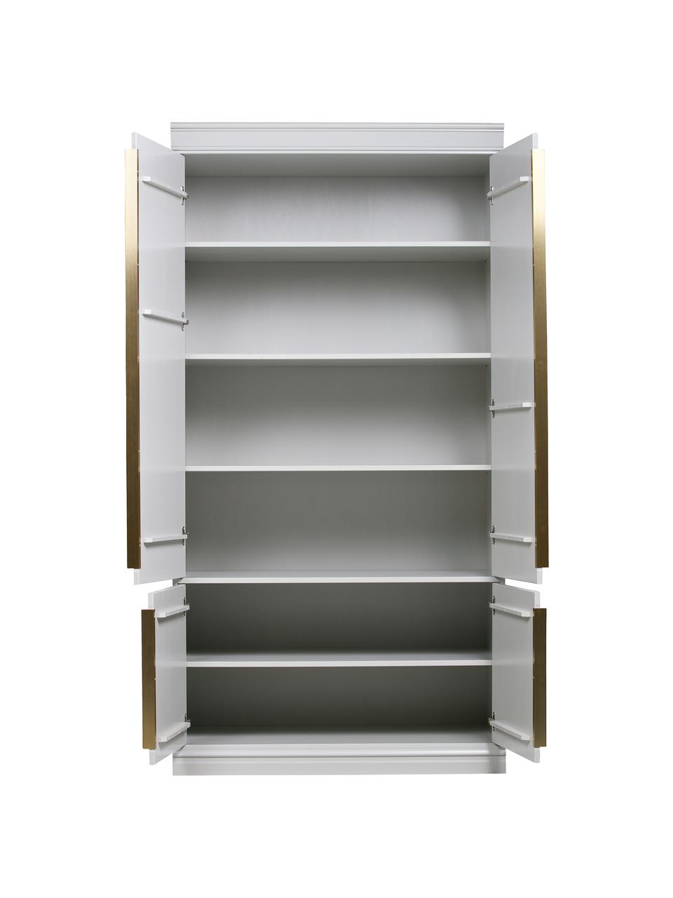 Armoire avec étagères 2 portes battantes grise-blanche Organize, Gris, blanc, larg. 110 x haut. 215 cm