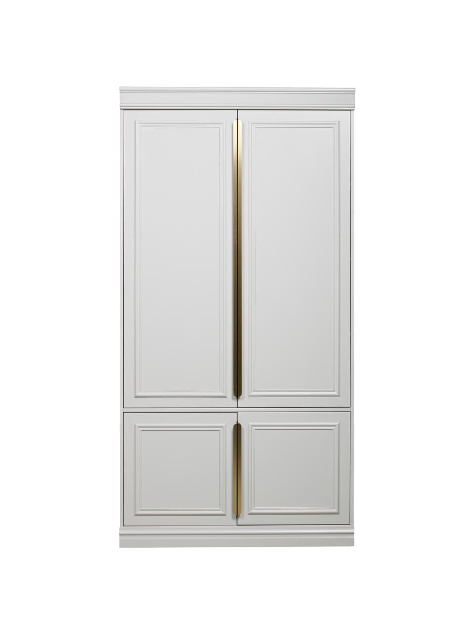 Armoire avec étagères 2 portes battantes grise-blanche Organize, Gris, blanc, larg. 110 x haut. 215 cm