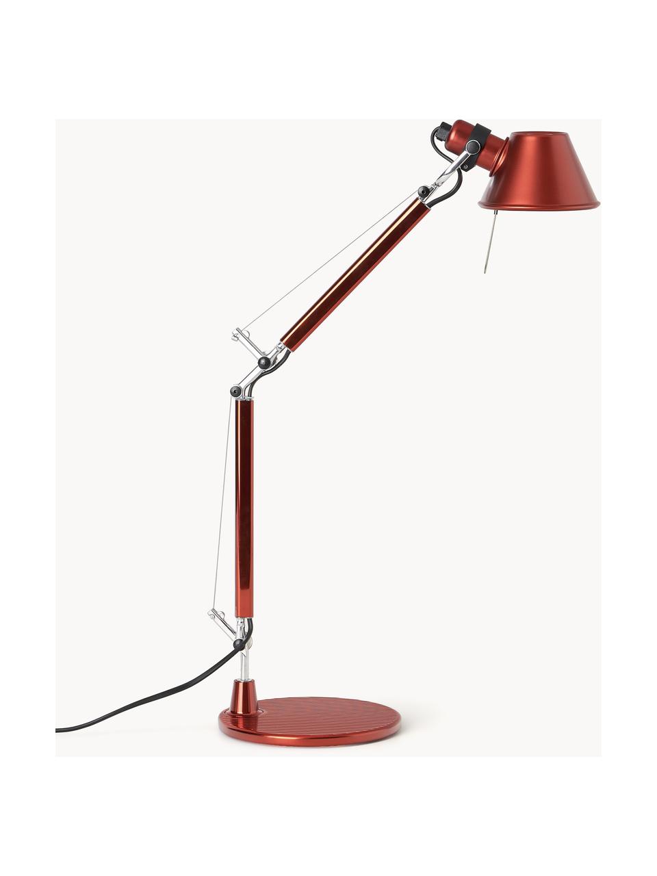 Nastaviteľná stolová lampa Tolomeo Micro, Červená, Š 45 x V 37-73 cm