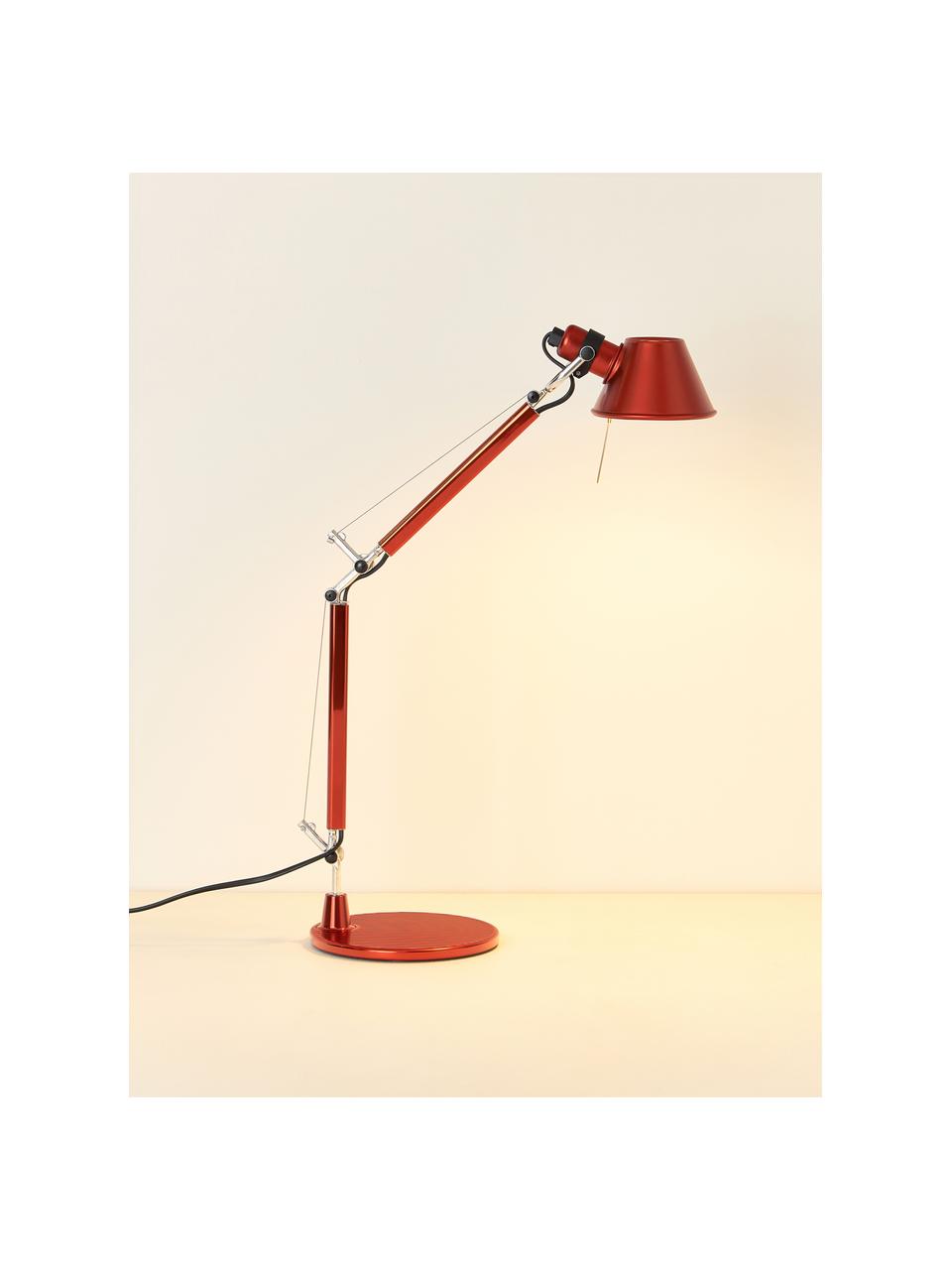 Nastaviteľná stolová lampa Tolomeo Micro, Červená, Š 45 x V 37-73 cm