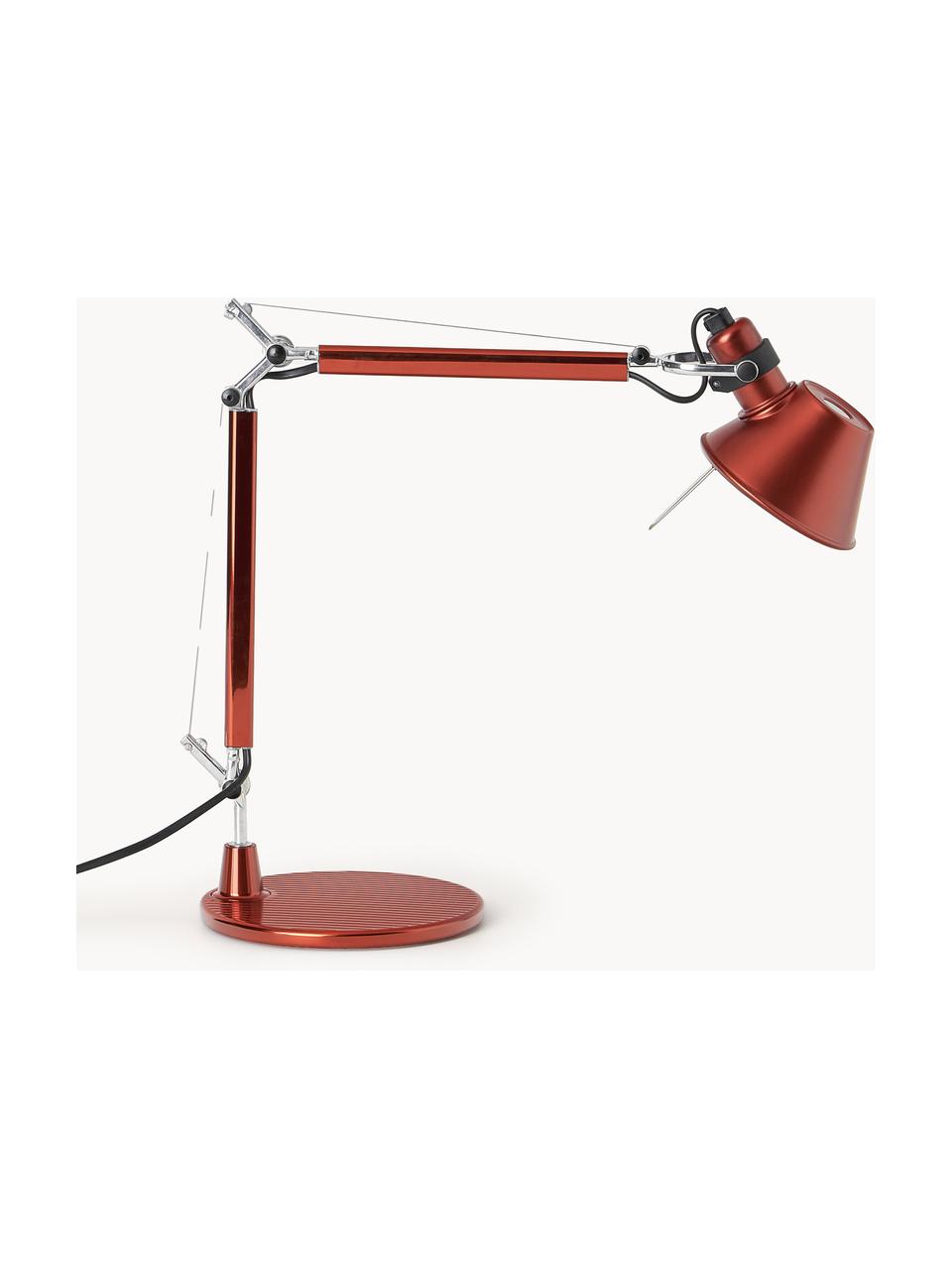 Nastaviteľná stolová lampa Tolomeo Micro, Červená, Š 45 x V 37-73 cm