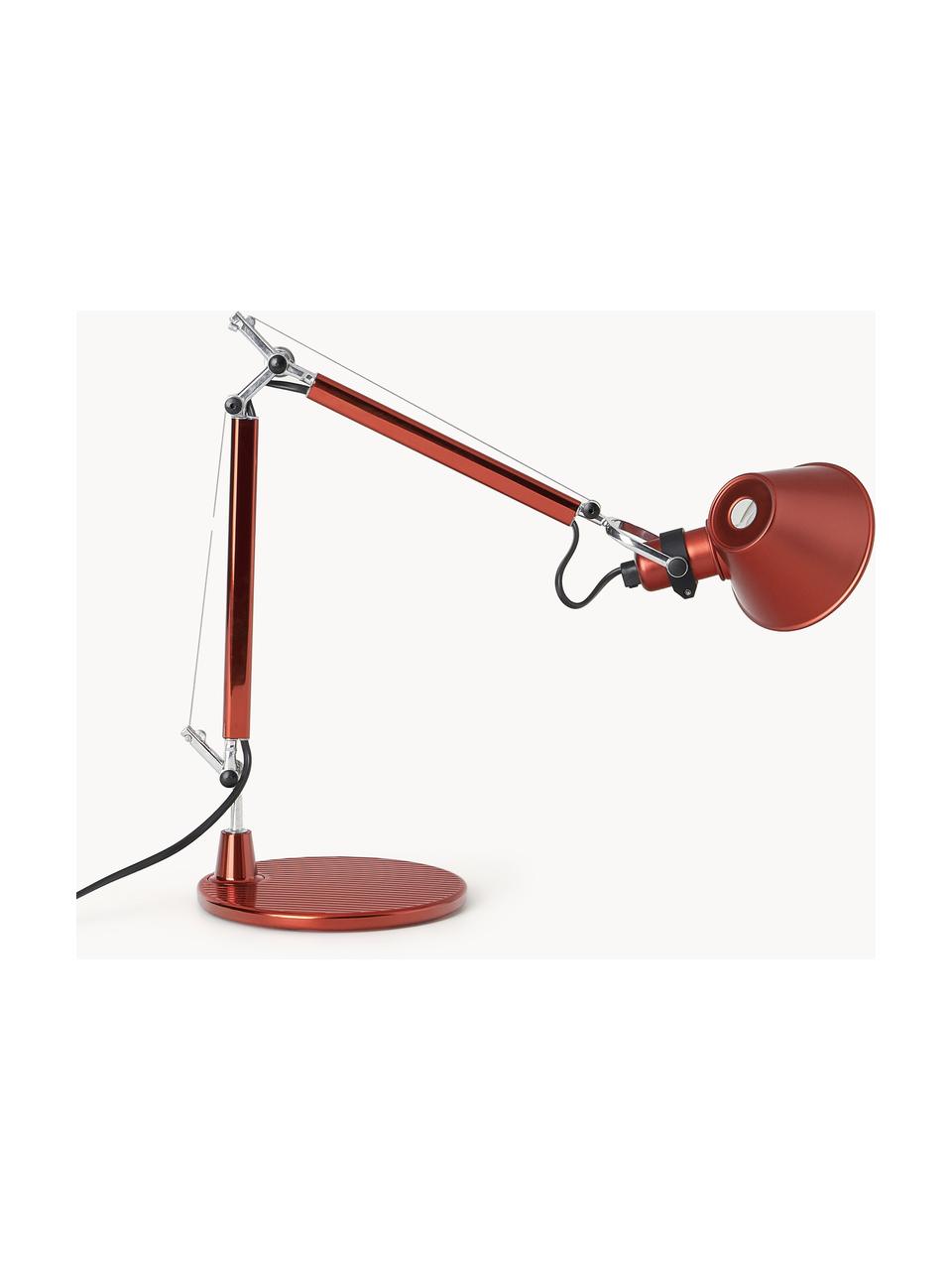 Nastaviteľná stolová lampa Tolomeo Micro, Červená, Š 45 x V 37-73 cm