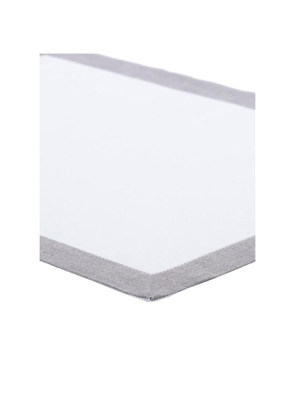 Ľanové stolové prestieranie Alanta, 6 ks, Biela, béžová, Š 38 x D 50 cm