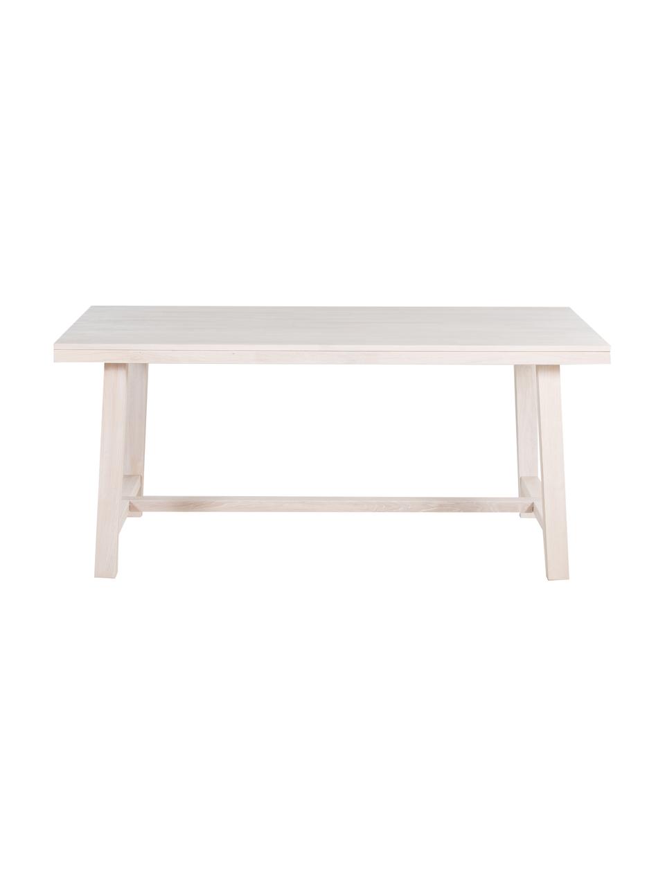 Rozkladací jedálenský stôl s masívnou drevenou doskou Brooklyn, 170 - 220 x 95 cm, Masívne, biele a naolejované dubové drevo, Bielené dubové drevo, Š 170 do 220 x H 95 cm