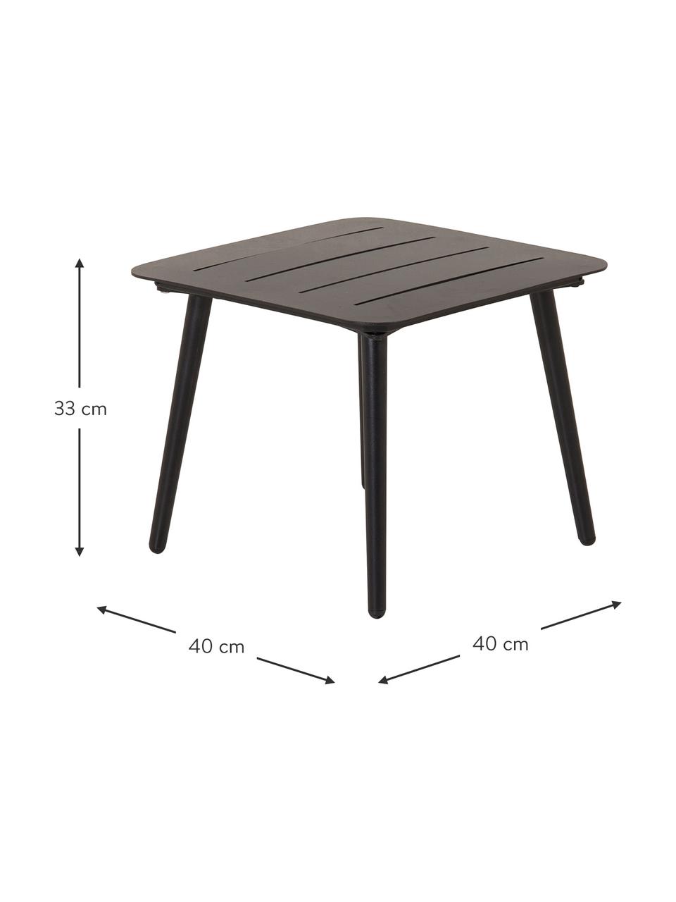 Zahradní odkládací stolek Lina, Lakovaný kov, Černá, Š 40 cm, H 40 cm